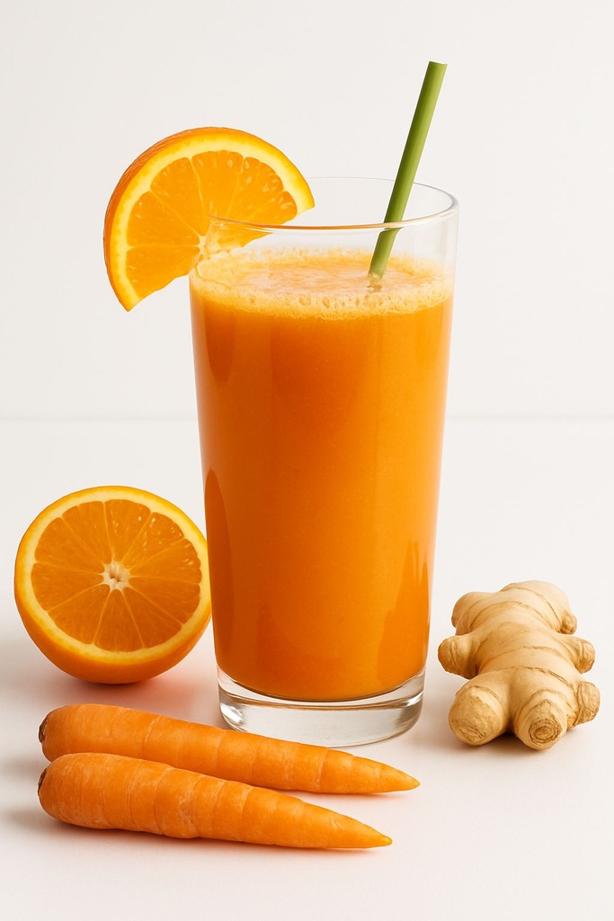 ZUMO DE NARANJA ,ZANAHORIA Y JENGIBRE