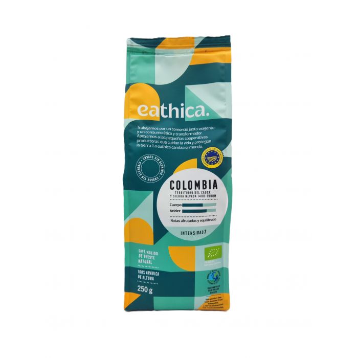 CAFÉ ARÁBICA MOLIDO COLOMBIA TERRITORIO DEL CAUCA ECOLÓGICO INTENSIDAD 4 250 GR