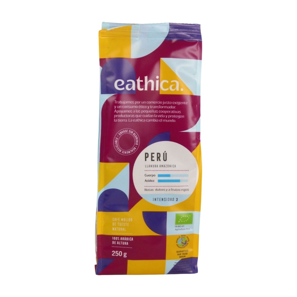 CAFÉ ARÁBICA MOLIDO PERÚ LLANURA AMAZÓNICA INTENSIDAD 2 250 GR