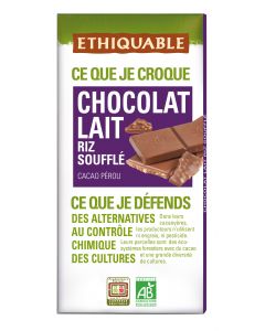 CHOCOLATE CON LECHE Y ARROZ INFLADO BIO 100 GR