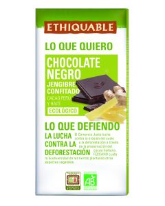 CHOCOLATE NEGRO CON JENGIBRE CONFITADO 100 GR