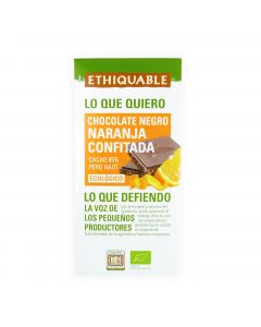 CHOCOLATE NEGRO NARANJA CONFITADA 100 GR