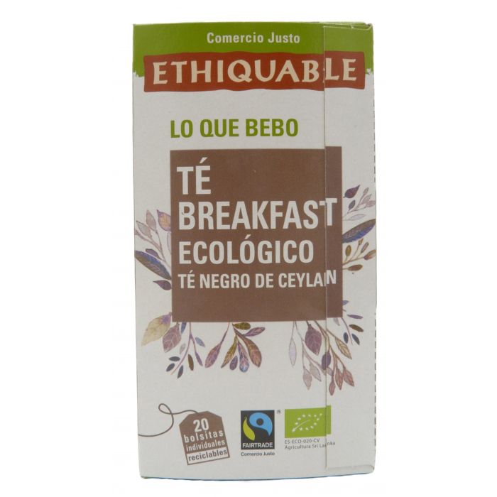 TÉ BREAKFAST ECOLÓGICO NEGRO DE CEYLAN 20 BOLSITAS