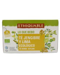 TÉ JENGIBRE LIMA ECOLÓGICO TE VERDE CEYLAN 20 BOLSITAS